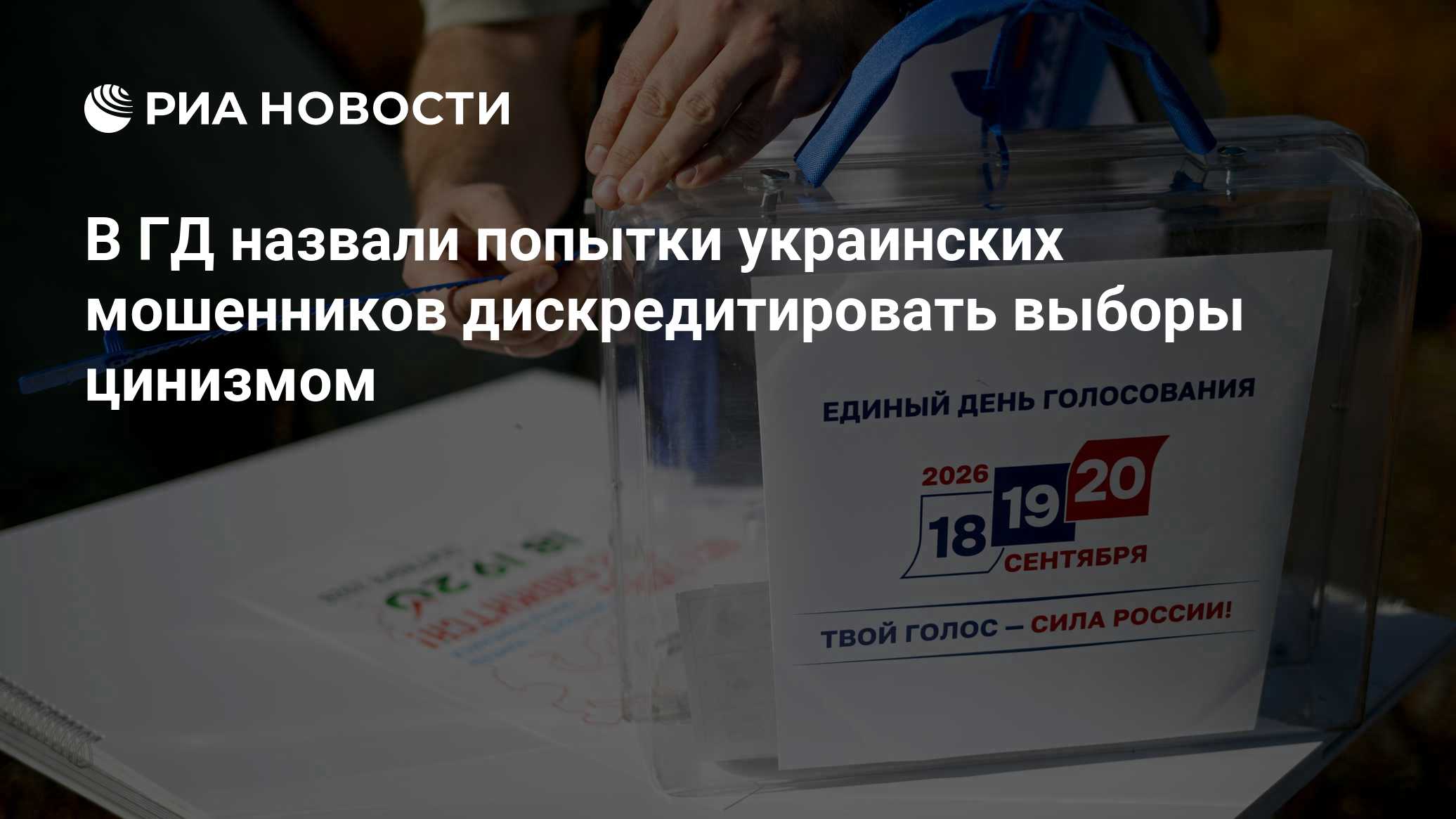 В ГД назвали попытки украинских мошенников дискредитировать выборы цинизмом