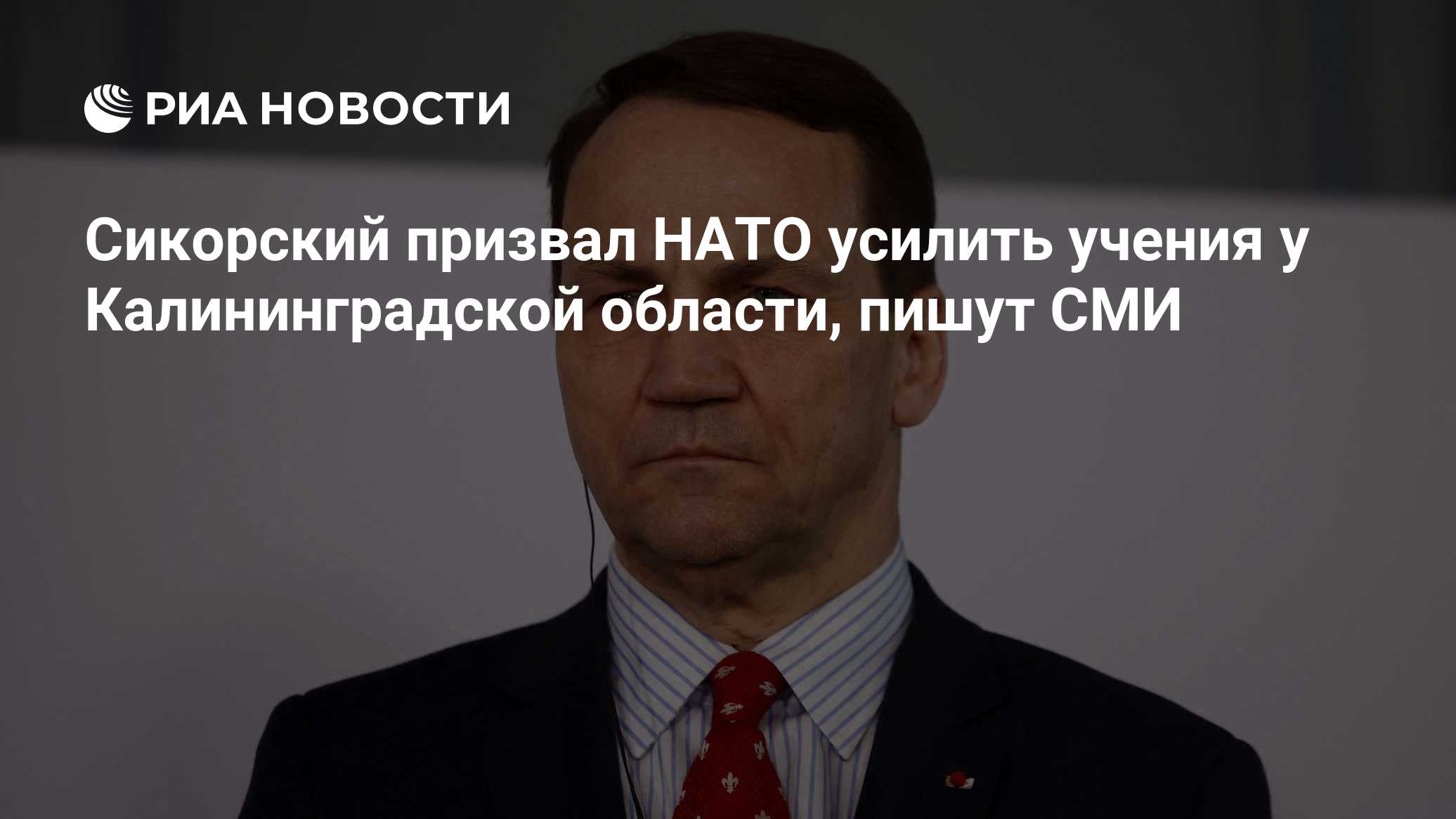 Сикорский призвал НАТО усилить учения у Калининградской области, пишут СМИ