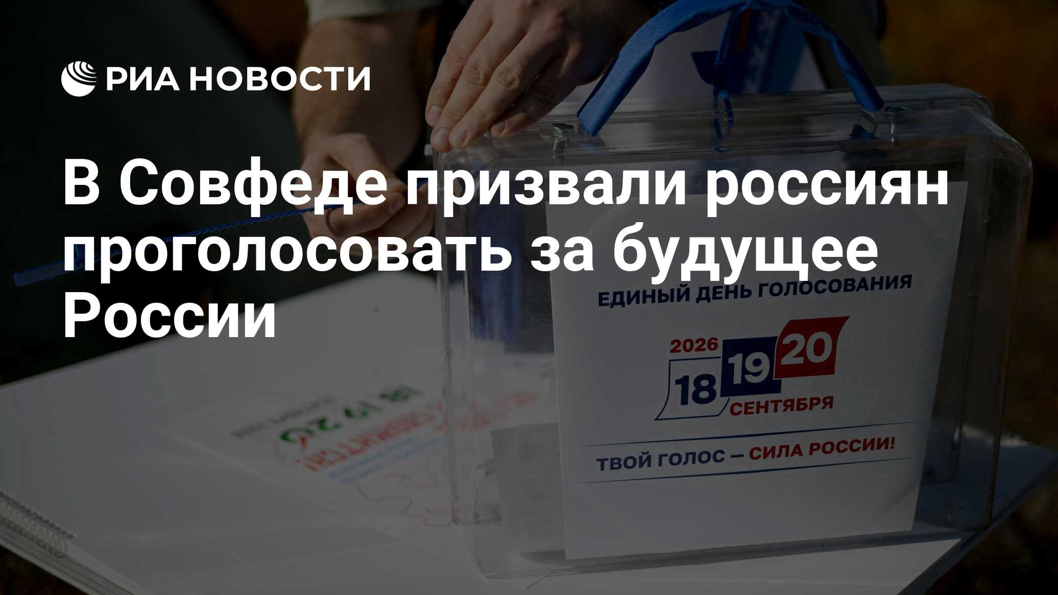 В Совфеде призвали россиян проголосовать за будущее России