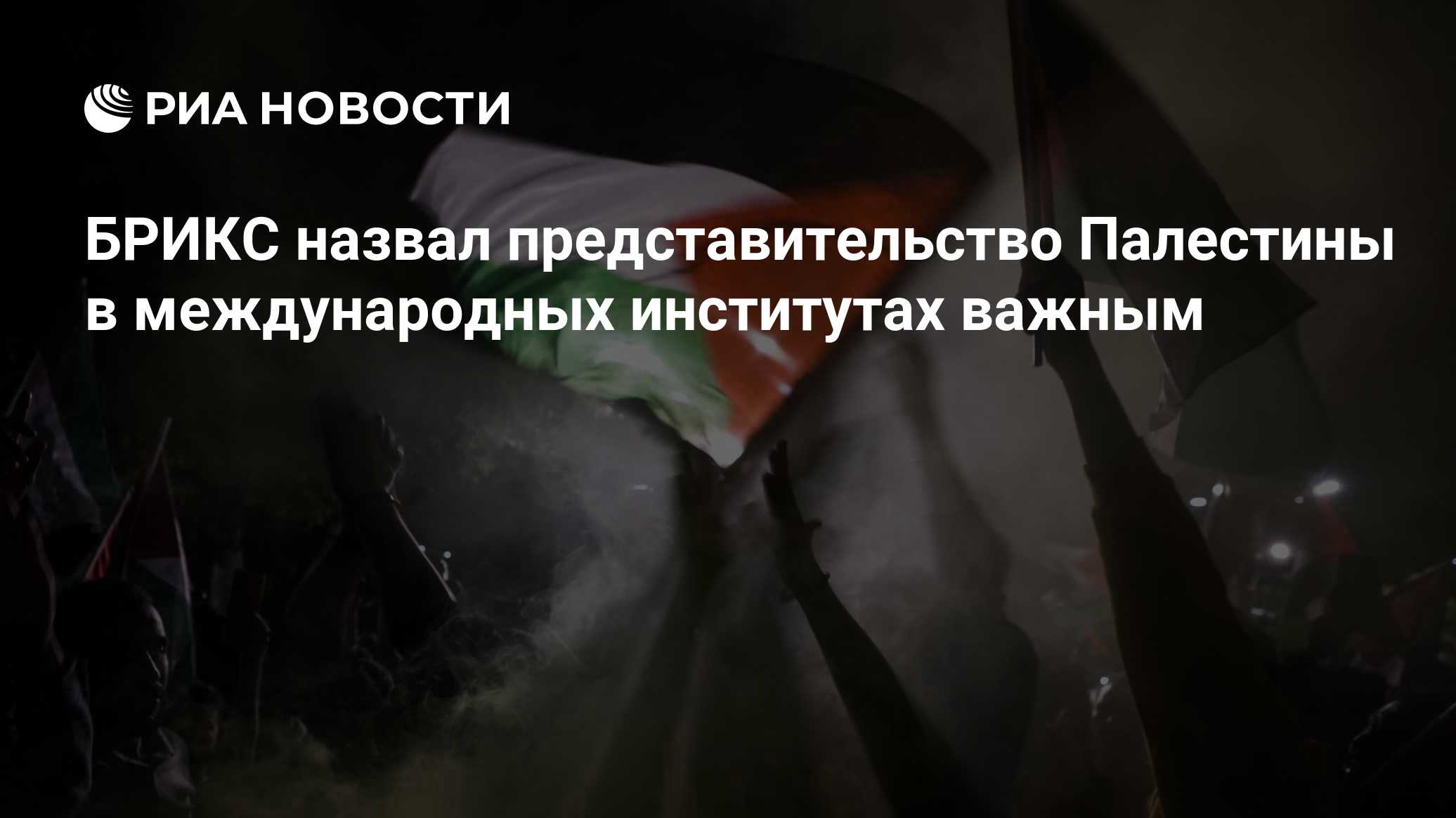 БРИКС назвал представительство Палестины в международных институтах важным