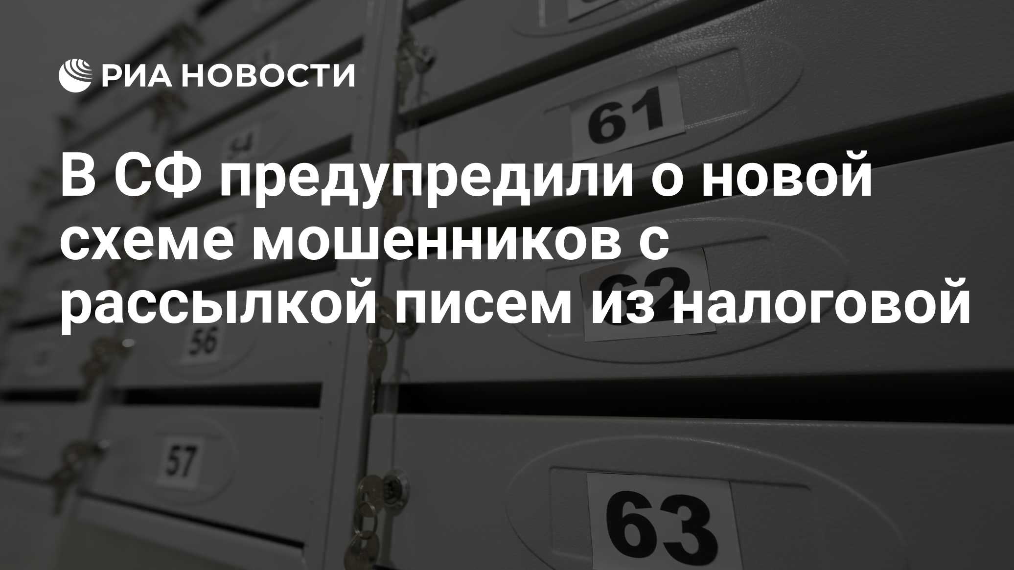В СФ предупредили о новой схеме мошенников с рассылкой писем из налоговой